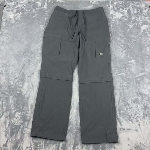 Mountain Hardwear Yuma Pants Womens Sz 10 Gray Convertible Nylon Hiking Gorpcore - Picture 1 of 13